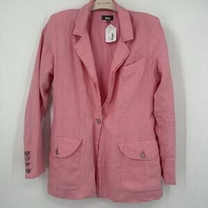 DL1961 Blazer Women's Small Flamingo 100% Linen Pink Barbiecore Coquette Pockets